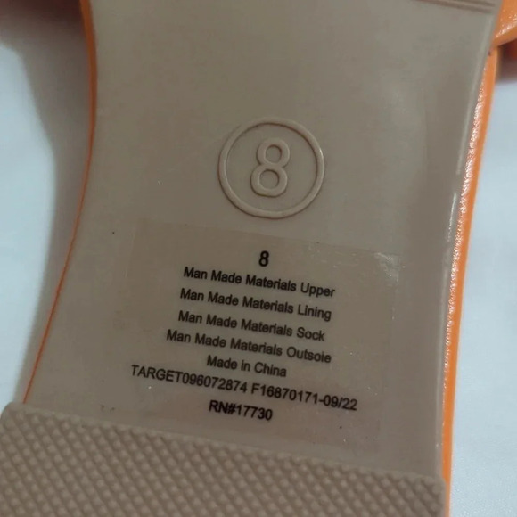 A New Day Carissa Slide Sandals with Memory Foam Insole, Color Orange Size 8 - Picture 4 of 9